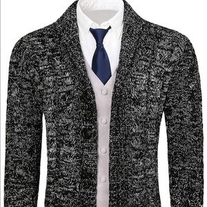 Mens CollarCable KnittedButtonDown CardiganSweater